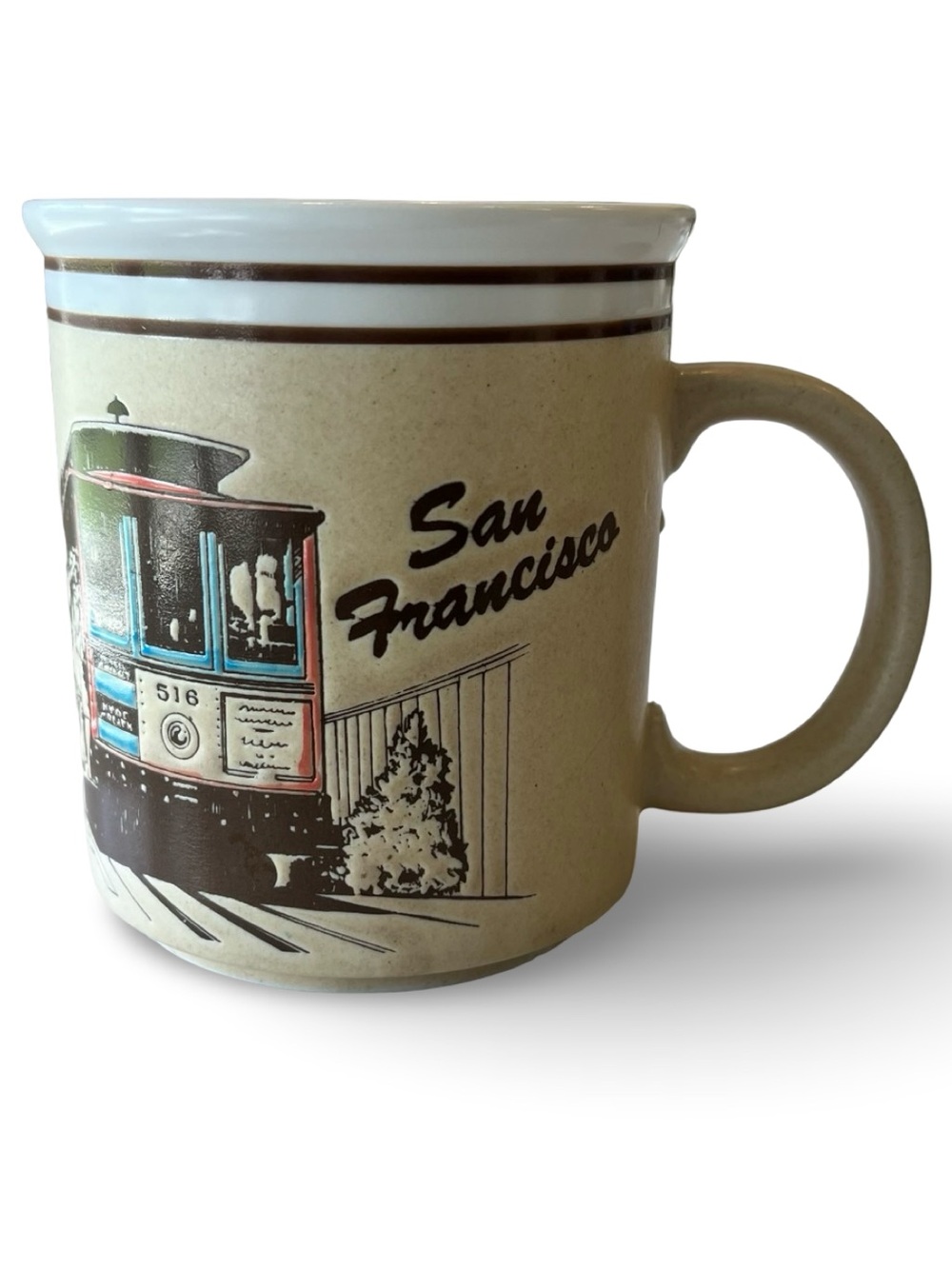 Vintage Ceramic San Francisco Cable Car Souvenir Mug